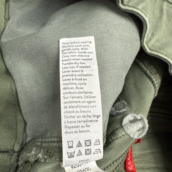 SPANX Stretch Twill Ankle Cargo Pants Pull On Army Green Slimming Women’s M - Picture 12 of 16